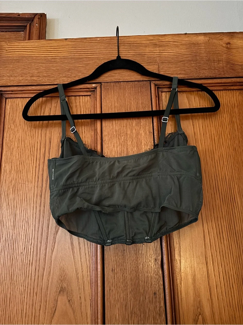 Dark Green Lace Longline Bralette
